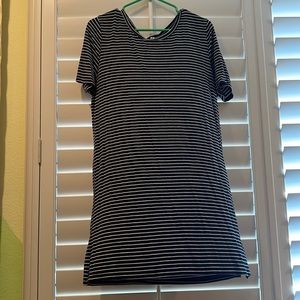 Blue and White Striped T-Shirt Dress 🌀